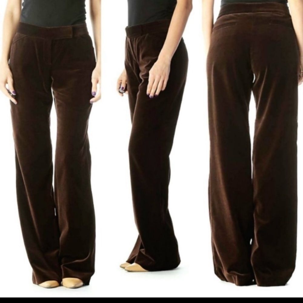 Theory Chocolate Brown velvet Tara pants Sz 4